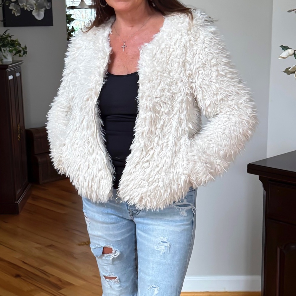 Off white Shag Jacket